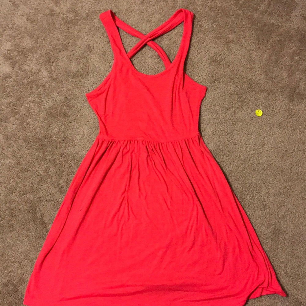 Cross open back dress